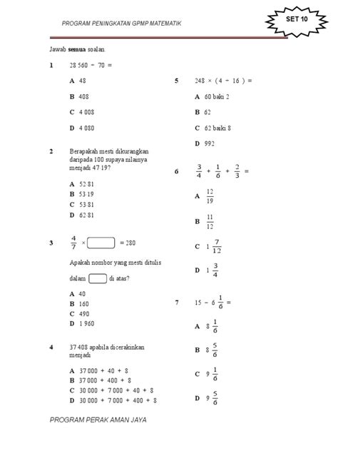 Contoh Soalan Matematik Tingkatan 2 Bab 6 Image