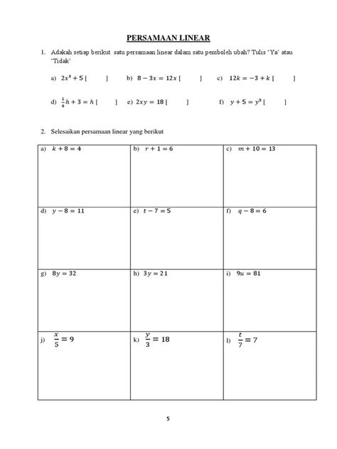 Contoh Soalan Persamaan Linear Serentak Spm Image