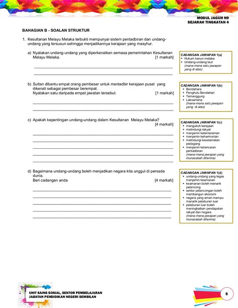 Jawapan Modul Jaguh Negeri Sembilan Sejarah Tingkatan 4 Image