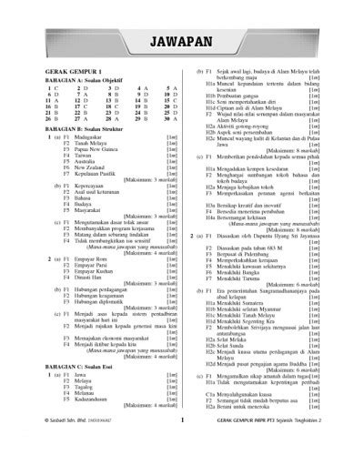 Skema Jawapan Gerak Gempur Pt3 Sejarah Tingkatan 2 Image