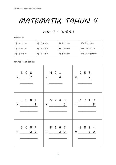 Soalan Matematik Tahun 4 Dan Jawapan Image